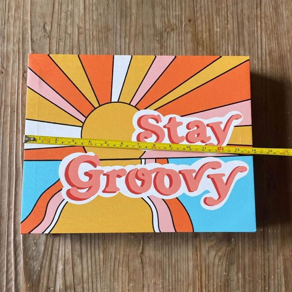 Stay Groovy Retro 70s Inspired Sun Ray Wrapped Canvas Wall Hanging Decor